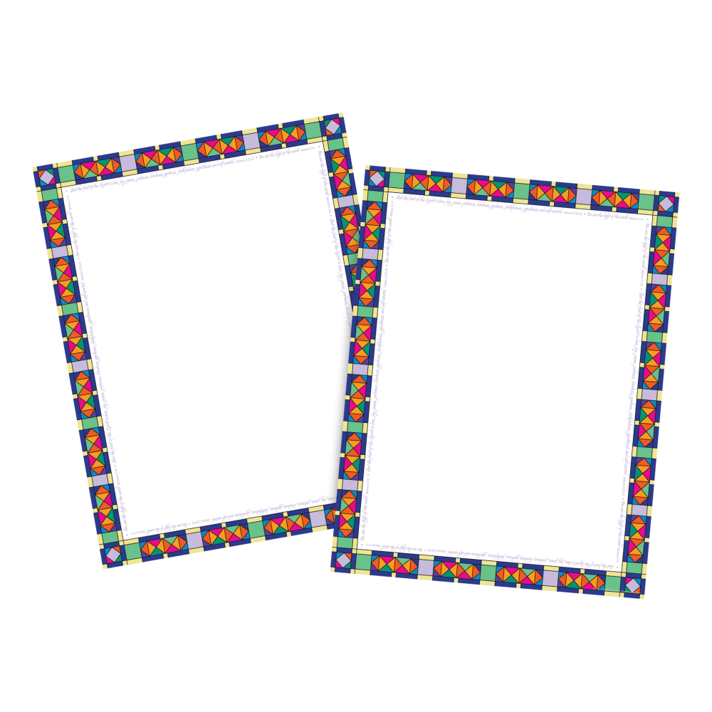 BARKER CREEK PUBLISHING, INC. BC3620 Barker Creek Computer Paper, Letter Paper Size, 60 Lb, Stained Glass, 100 Sheets