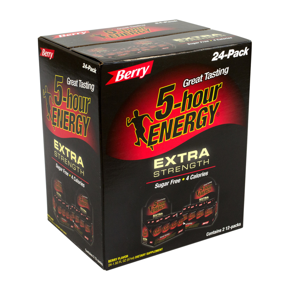 INNOVATION VENTURES, LLC. 5-Hour Energy 220-00631  Extra-Strength Berry, 1.93 Oz, 12 Bottled Per Pack, Box Of 2 Packs