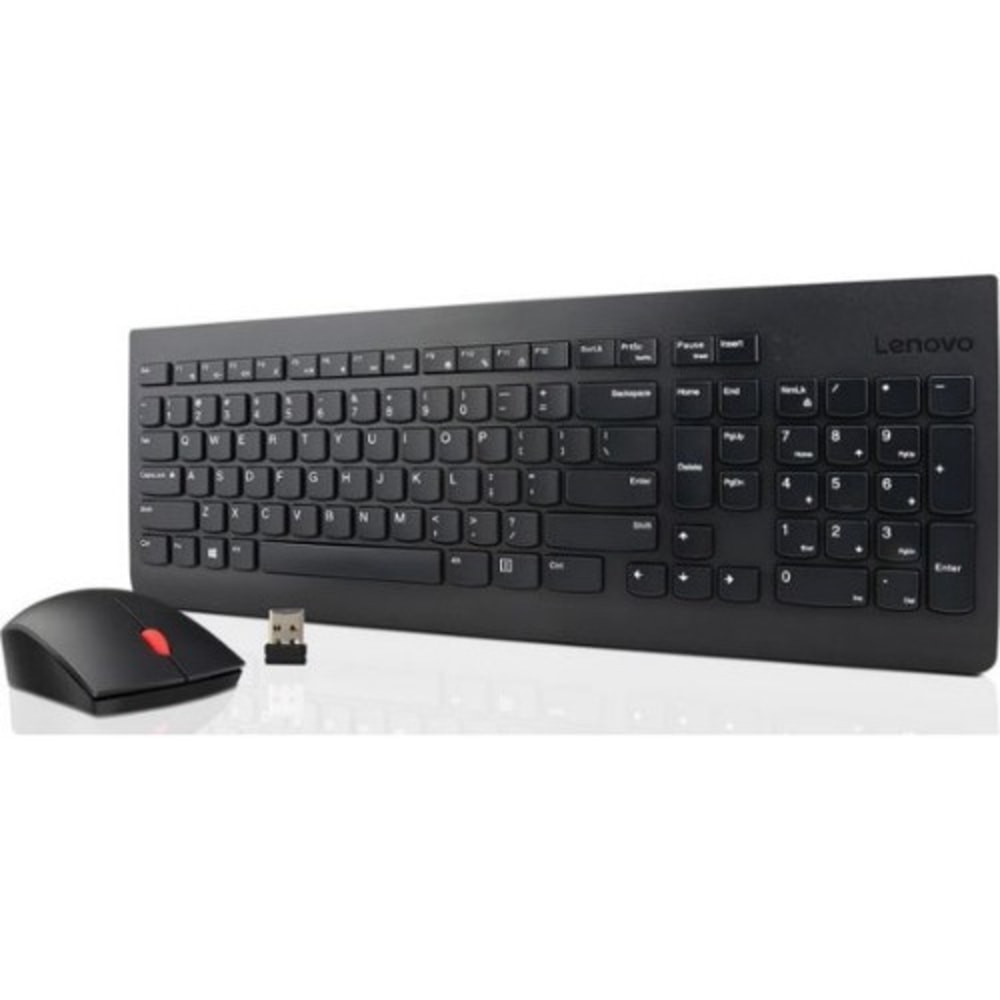 LENOVO, INC. Lenovo 4X30M39471  Essential Wireless Keyboard and Mouse Combo - French Canadian 058 - USB Wireless RF - French (Canada) - USB Wireless RF - Laser - 1200 dpi - 5 Button - Symmetrical - AA - Compatible with Tablet, Notebook, Desktop Compu
