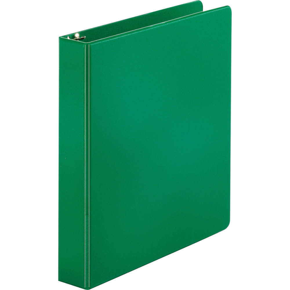 SP RICHARDS 28557 Business Source Basic Round-ring Binder - 1 1/2in Binder Capacity - Letter - 8 1/2in x 11in Sheet Size - 3 x Round Ring Fastener(s) - Vinyl - Green - Recycled - 1 / Each