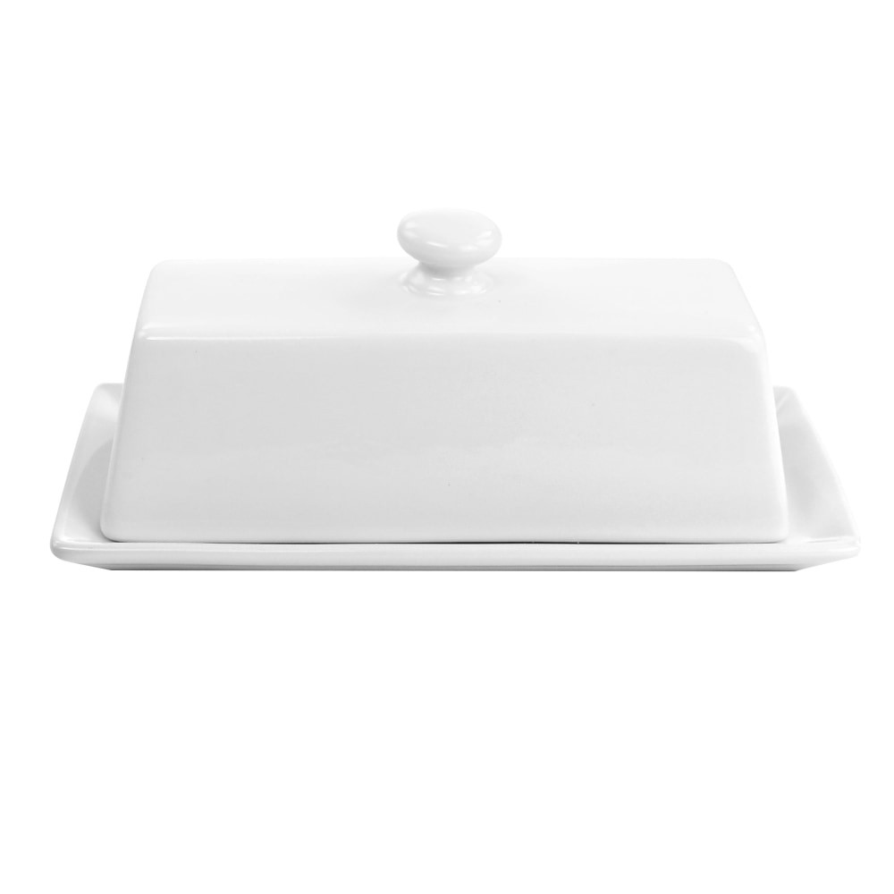 GIBSON OVERSEAS INC. Martha Stewart 995116412M  Ceramic Butter Dish With Lid, White