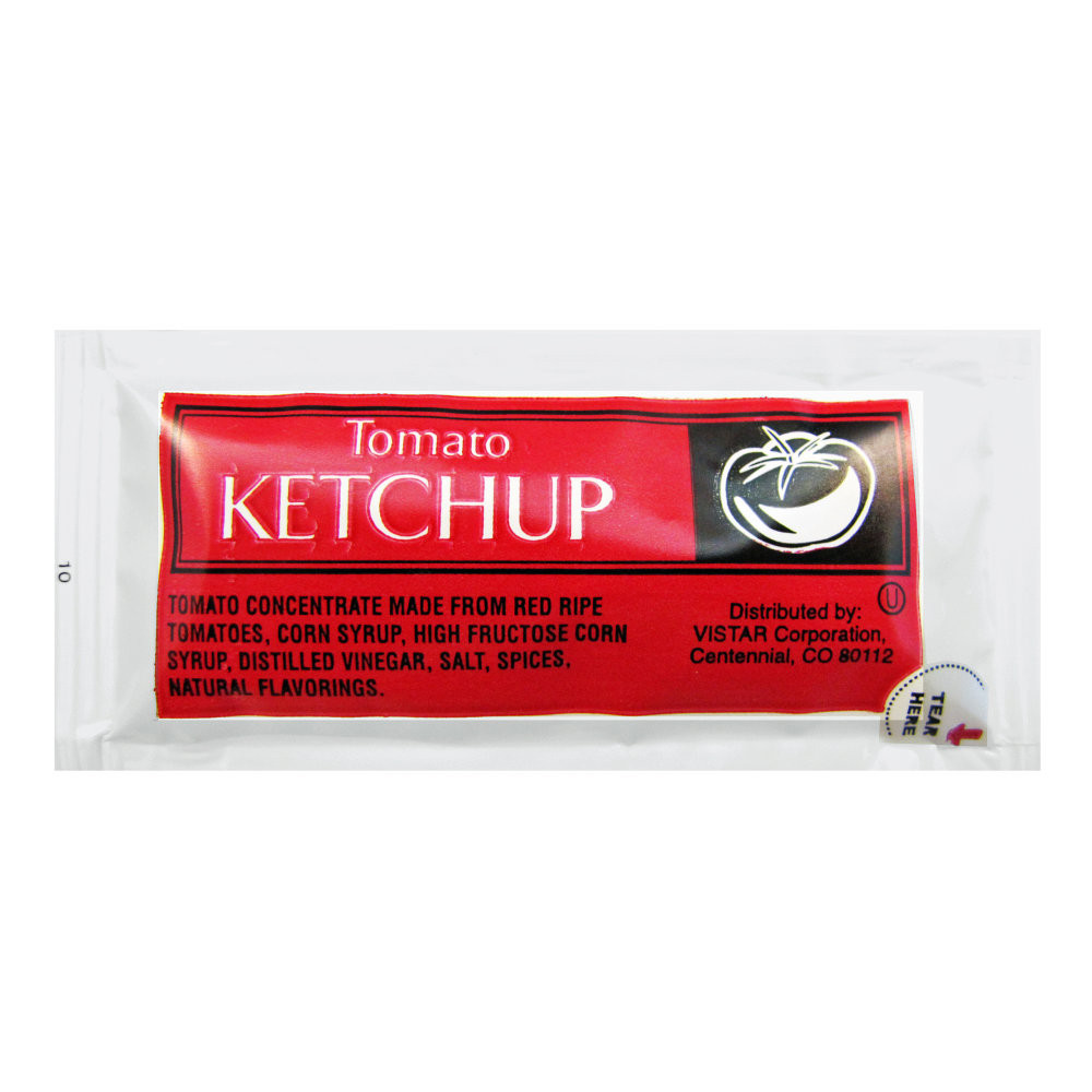 DIAMOND CRYSTAL BRANDS, INC. BFSVENL024 Vistar Single-Serve Ketchup Packets, 0.25 Oz, Pack Of 200