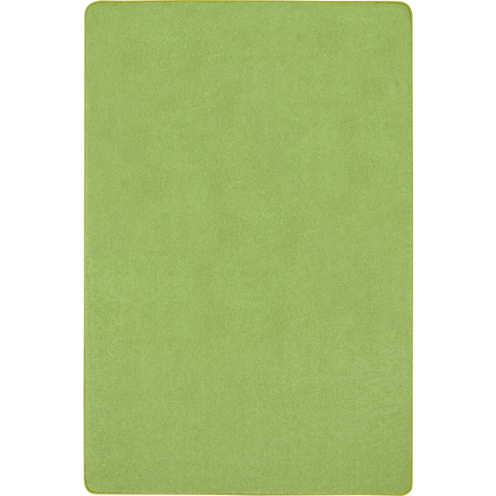 JOY CARPETS & CO. Joy Carpets 623Q-09  Kid Essentials Solid Color Rectangle Area Rug, Just Kidding, 6" x 9ft, Lime Green