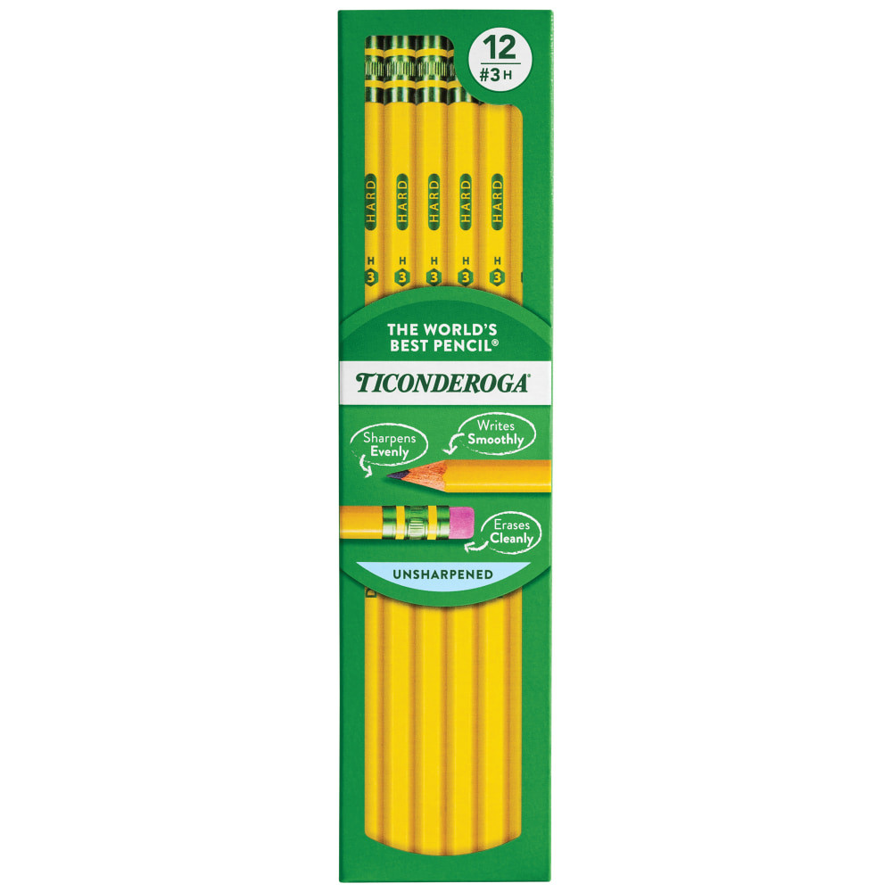 DIXON TICONDEROGA COMPANY 13882 Ticonderoga Pencils, #2 Lead, Medium Soft, Pack of 12