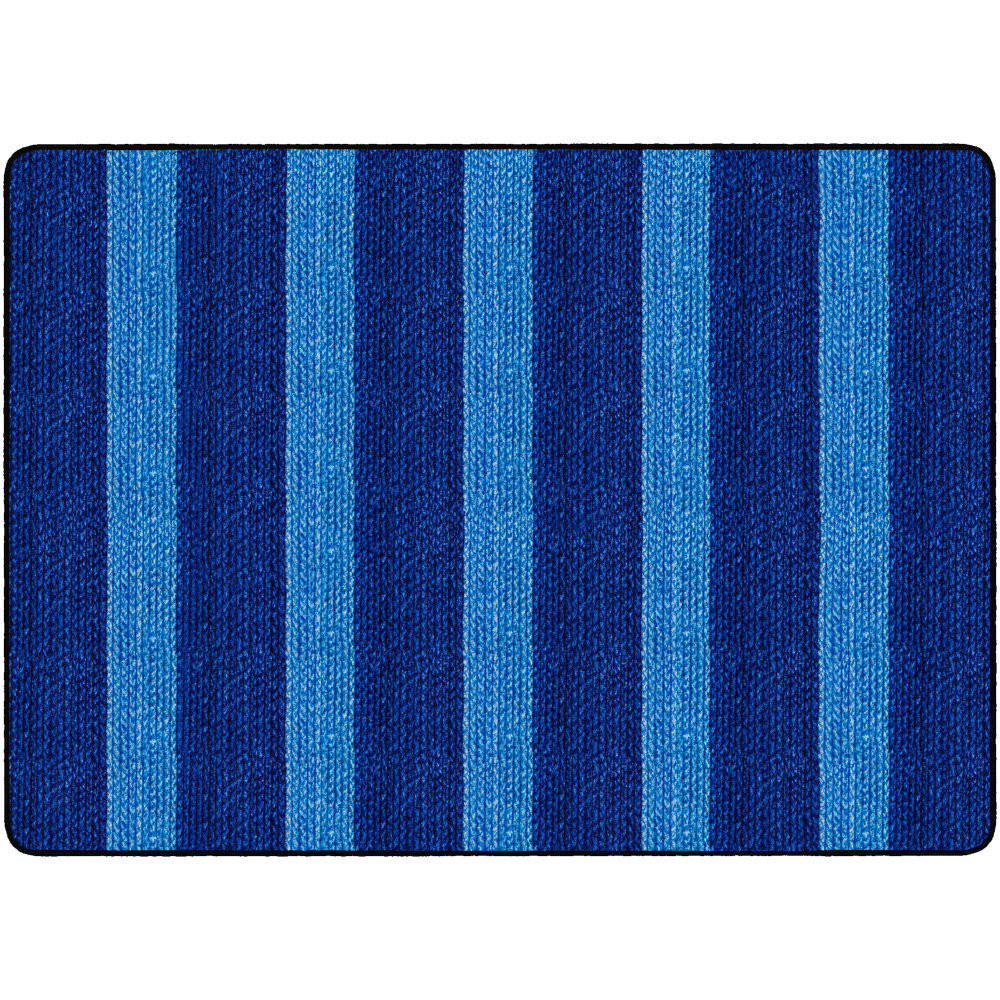 FLAGSHIP CARPETS FA1006-32FS  Basketweave Stripes Classroom Rug, 6ft x 8 3/8ft, Blue