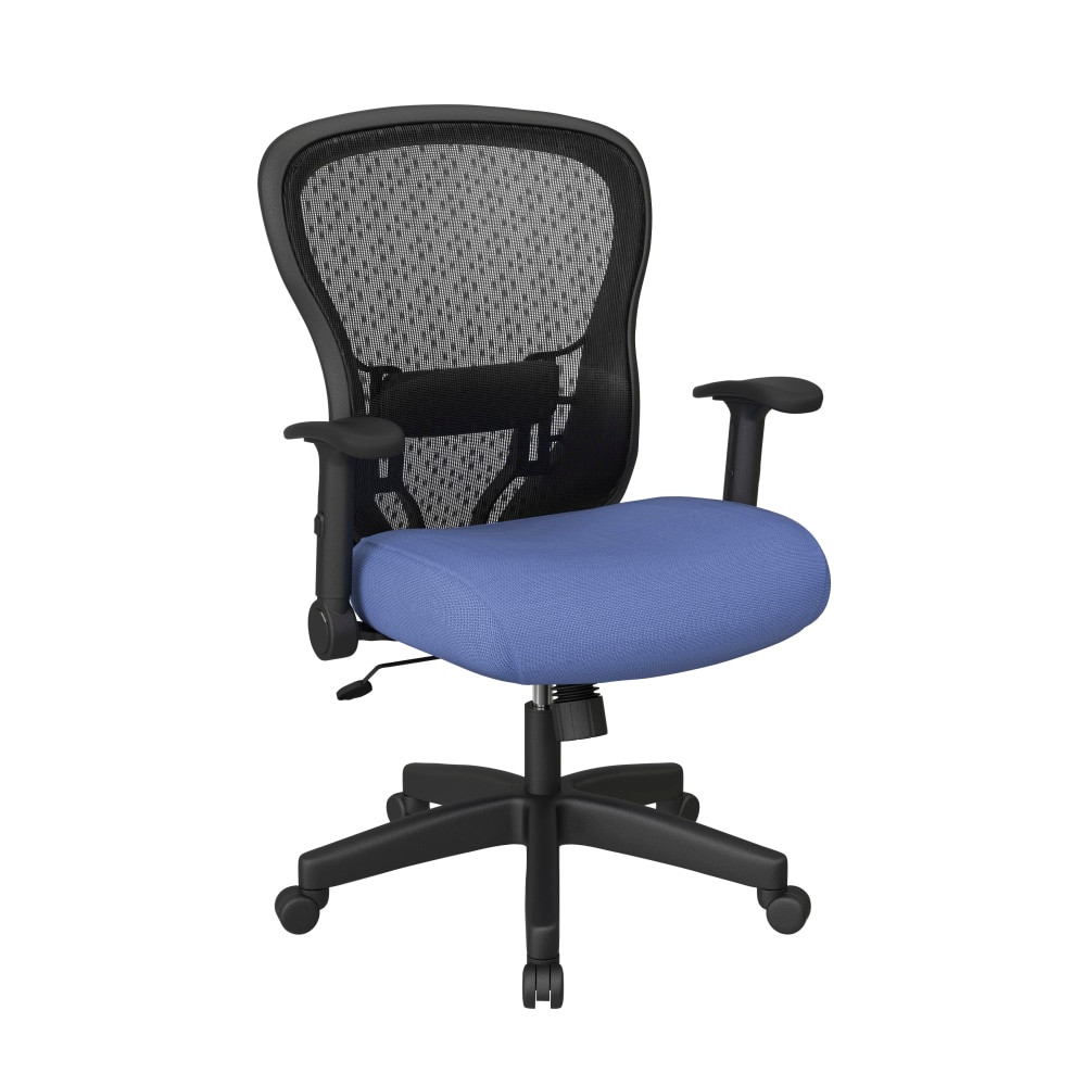 OFFICE STAR PRODUCTS Office Star 529-3R2N1F2-5877  Space Seating 529 Series Deluxe Ergonomic Mesh Mid-Back Chair, Sky