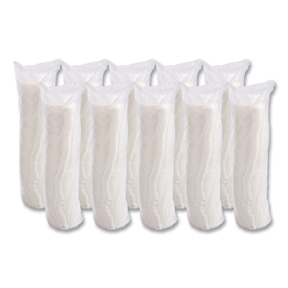 DART 10FTL Lift n' Lock Plastic Hot Cup Lids, Fits 10 oz Hot Cups, White, 1,000/Carton