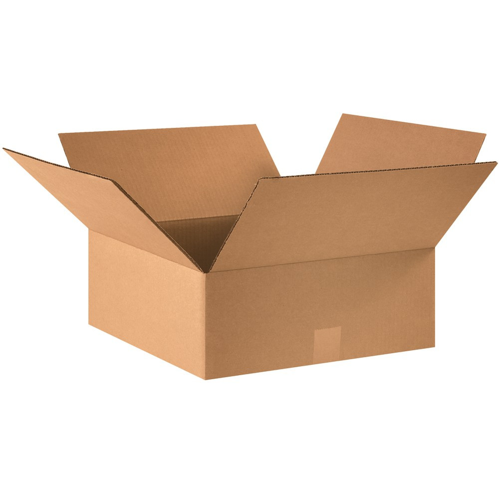 B O X MANAGEMENT, INC. Partners Brand 16166  Flat Corrugated Boxes, 16in x 16in x 6in, Kraft, Pack Of 25