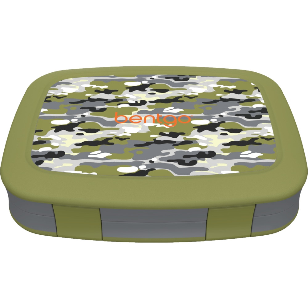 BEAR DOWN CONSULTING Bentgo BGKDPT-CMO  Kids Prints 5-Compartment Lunch Box, 2inH x 6-1/2inW x 8-1/2inD, Camouflage