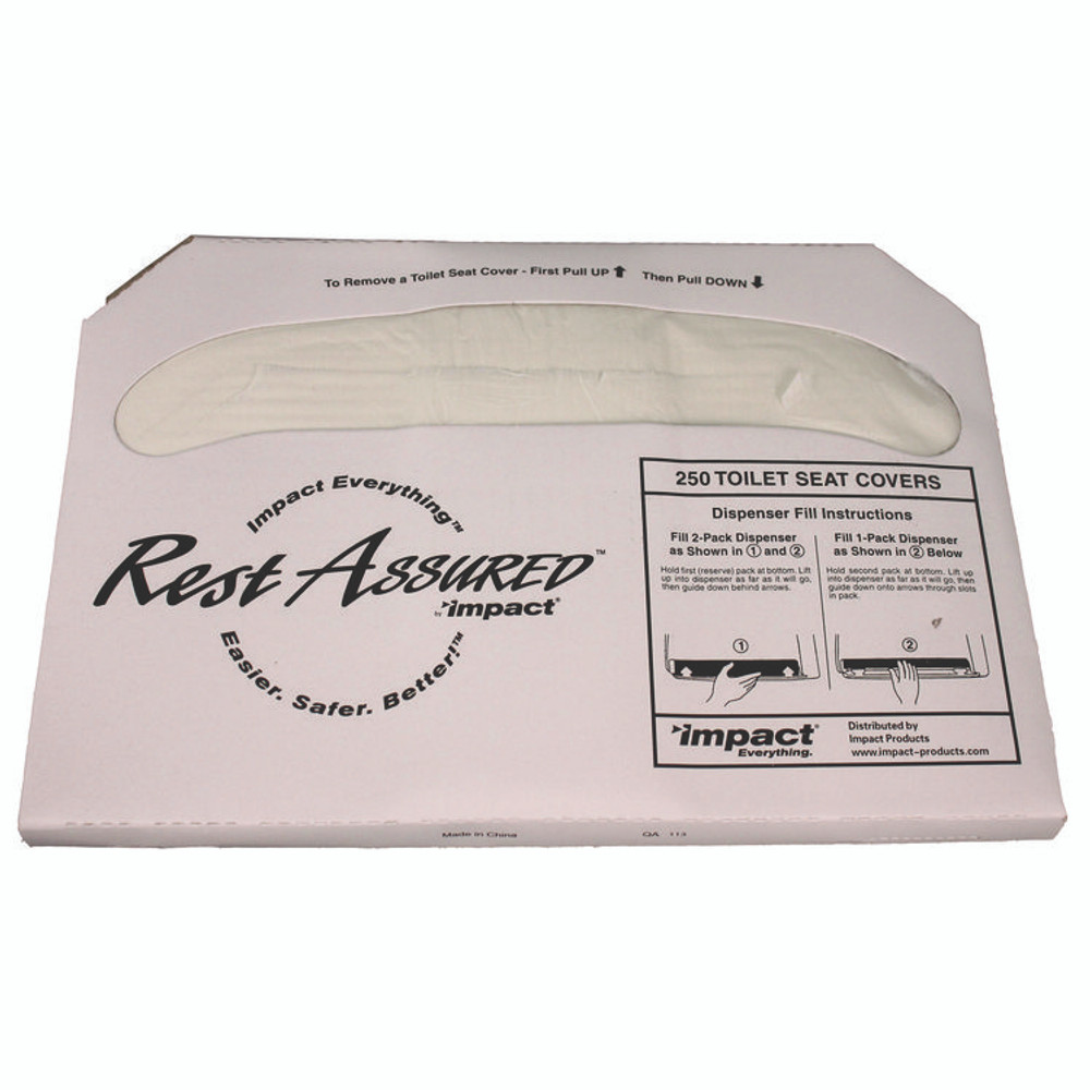 IMPACT PRODUCTS, LLC 25177673 Rest Assured Seat Covers, 14.25 x 16.85, White, 250/Pack, 20 Packs/Carton
