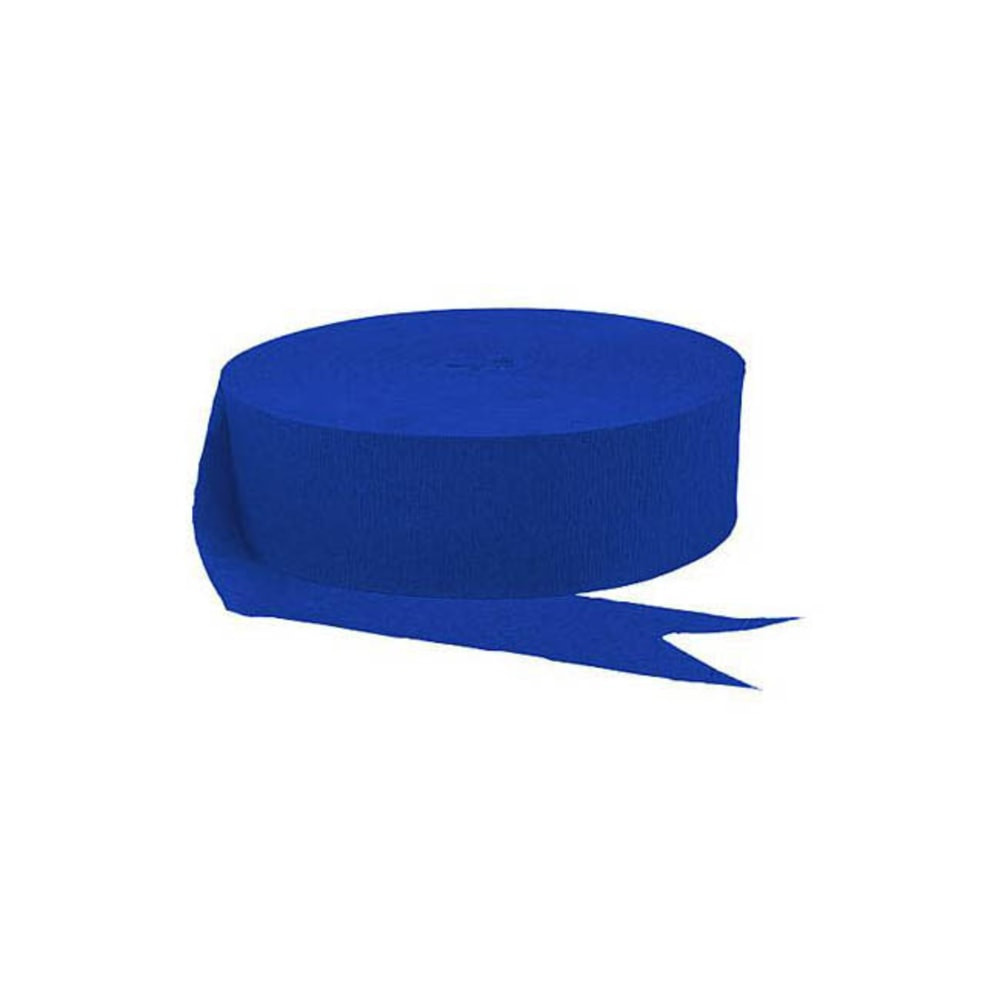 AMSCAN CO INC Amscan 18205.105  Jumbo Crepe Paper Streamers, 500ft, Royal Blue, Pack Of 6 Rolls