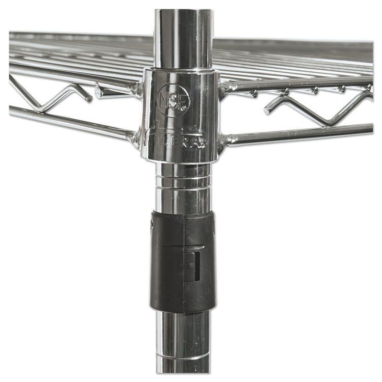ALERA SW604818SR NSF Certified 4-Shelf Wire Shelving Kit with Casters, 48w x 18d x 72h, Silver