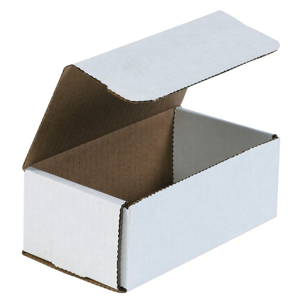 B O X MANAGEMENT, INC. MRX4X Partners Brand White Corrugated Mailers, 6 1/2in x 3 5/8in x 2 1/2in, Pack Of 50