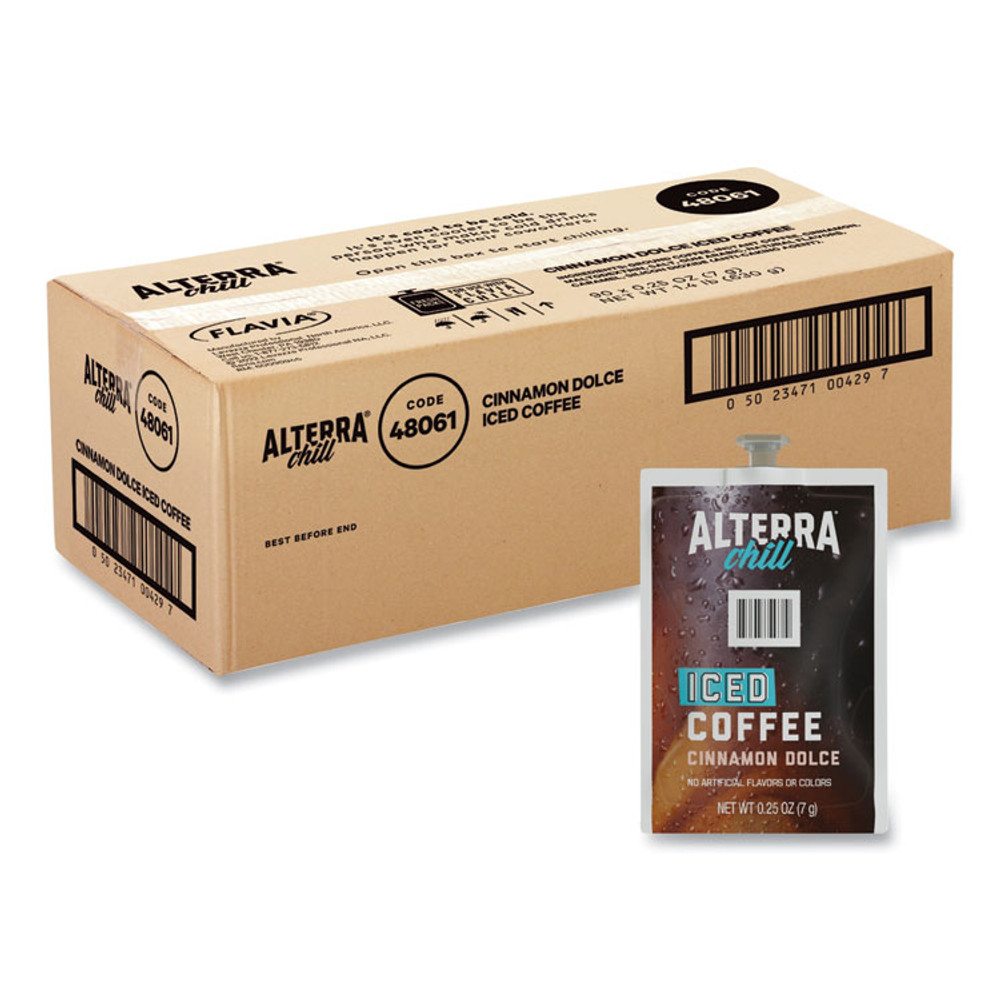 LAVAZZA FLAVIA® 48061 Alterra Cinnamon Dolce Iced Coffee Freshpack, Iced Cinnamon Dolce, 0.25 oz Pouch, 90/Carton