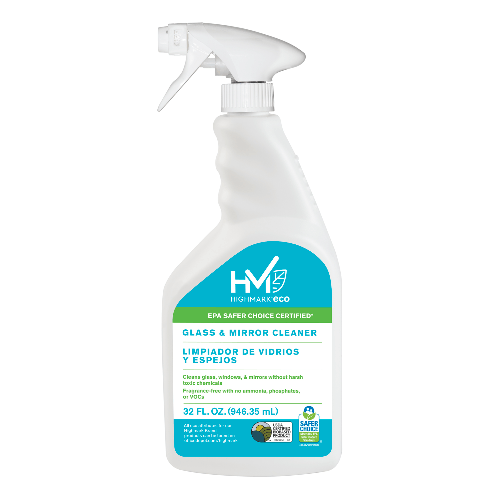 OFFICE DEPOT 501RTUEA Highmark ECO Glass And Mirror Cleaner, 32 Oz