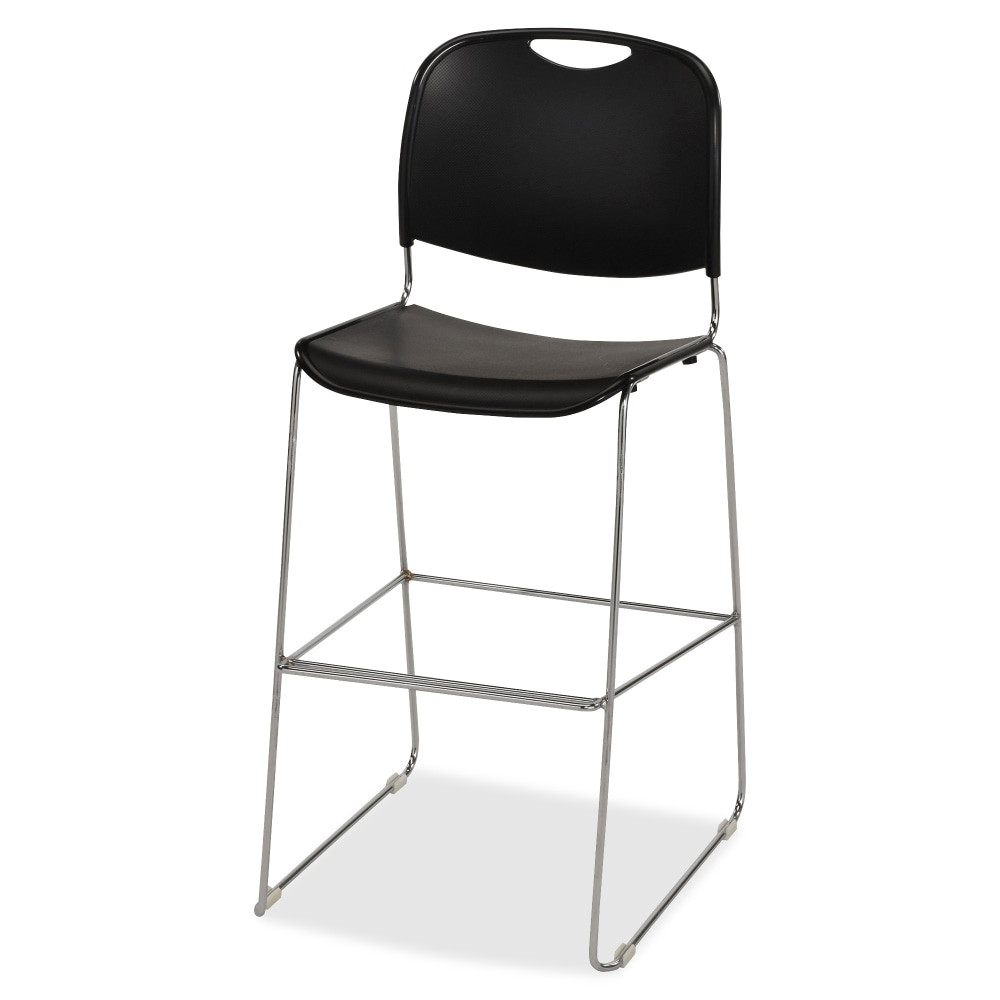 SP RICHARDS 42947 Lorell Plastic Bistro-Height Stack Chair, Black