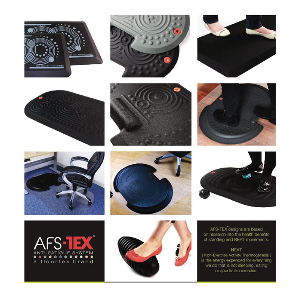 FLOORTEX FCA32039XBM AFS-TEX 3000X Anti-Fatigue Mat, Rectangular, Midnight Black Smooth Surface, 20" x 39"