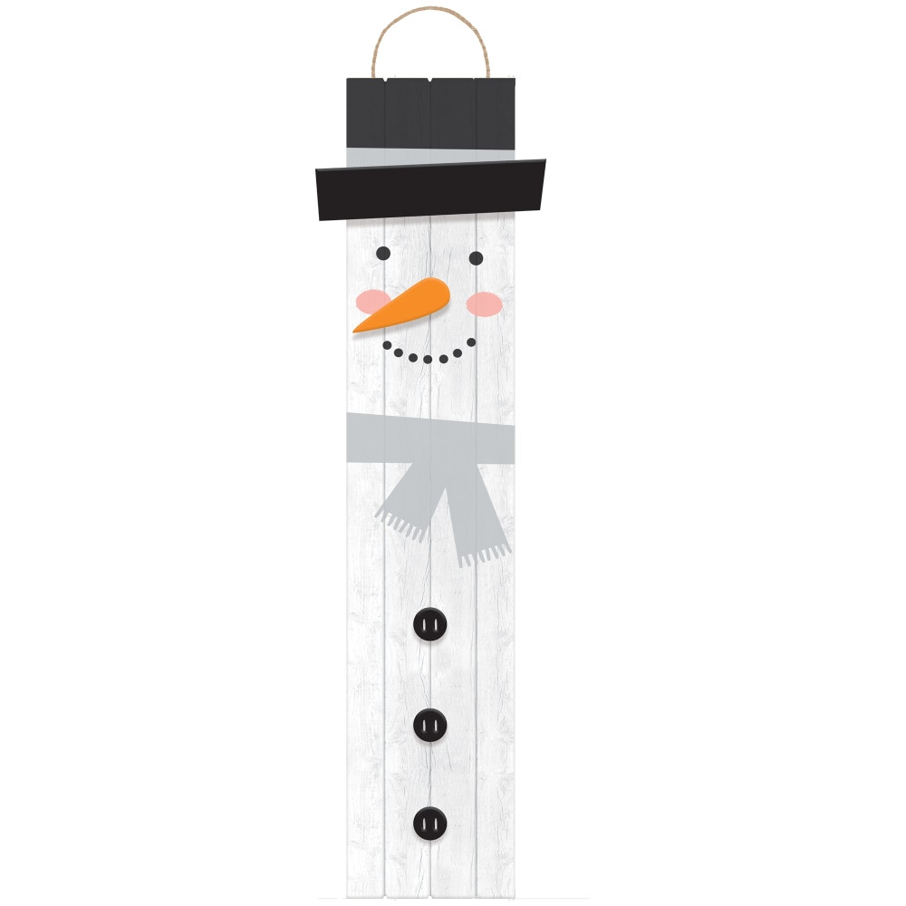 AMSCAN 244221  244221 Christmas Snowy Large Plank Sign, White