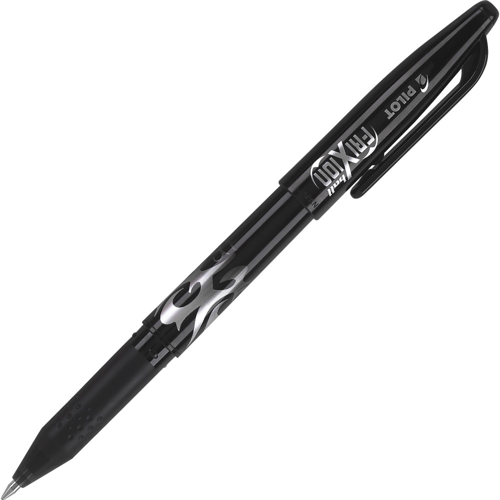 PILOT CORPORATION OF AMERICA Pilot 31550  FriXion Ball Erasable Gel Pens, Pack Of 12, Fine Point, 0.7 mm, Black Barrel, Black Ink