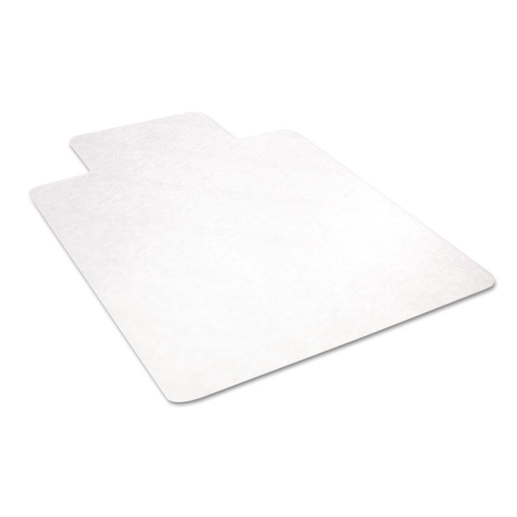 DEFLECTO CORPORATION CM21232 EconoMat Non-Studded All Day Use Chair Mat for Hard Floors, Rectangular with Wide Lip, 45" x 53", Clear, Ships Flat