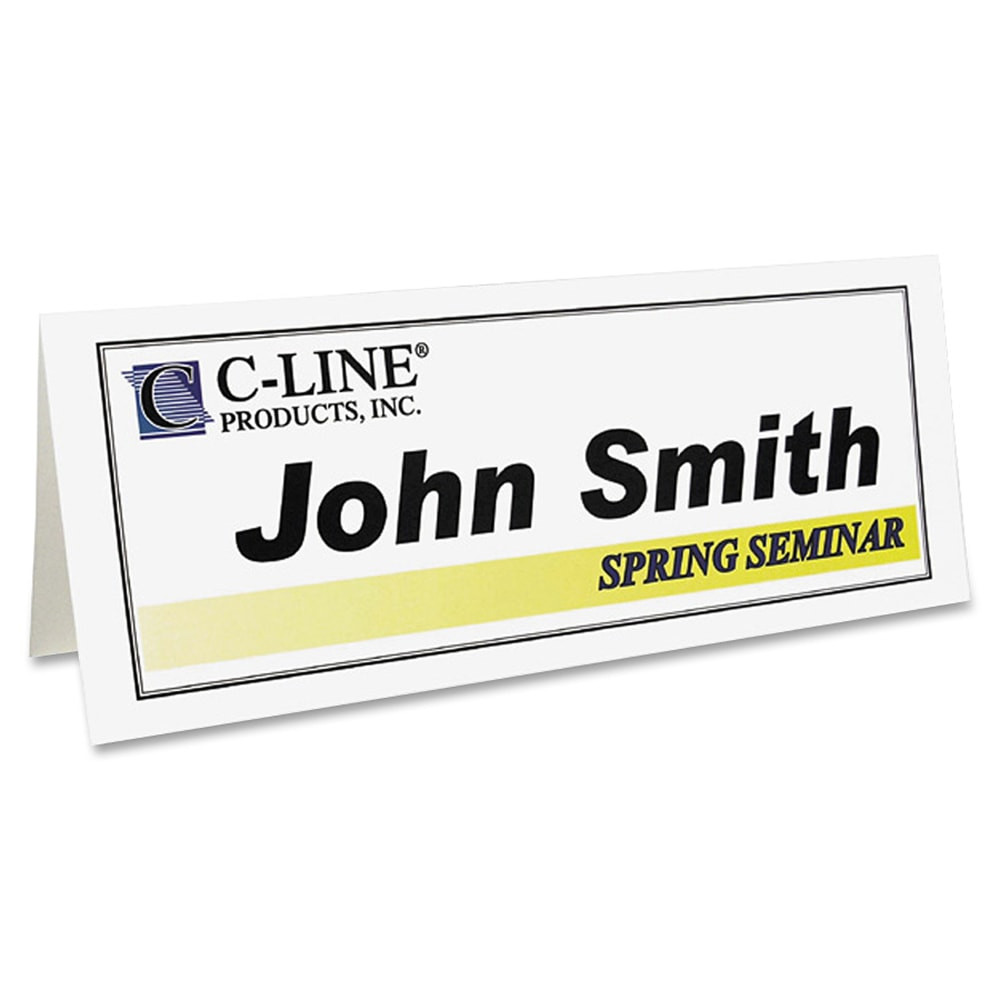 C-LINE PRODUCTS, INC. C-Line 87517  Name Tents, White, Letter (8.5in x 11in), 65 Lb, Pack Of 50
