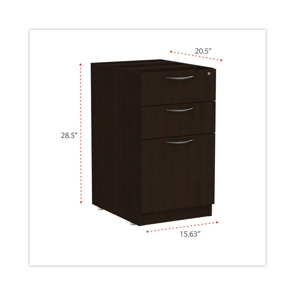 ALERA VA532822ES Alera Valencia Series Full Pedestal File, Left/Right, 3-Drawers: Box/Box/File, Legal/Letter, Espresso, 15.63" x 20.5" x 28.5"