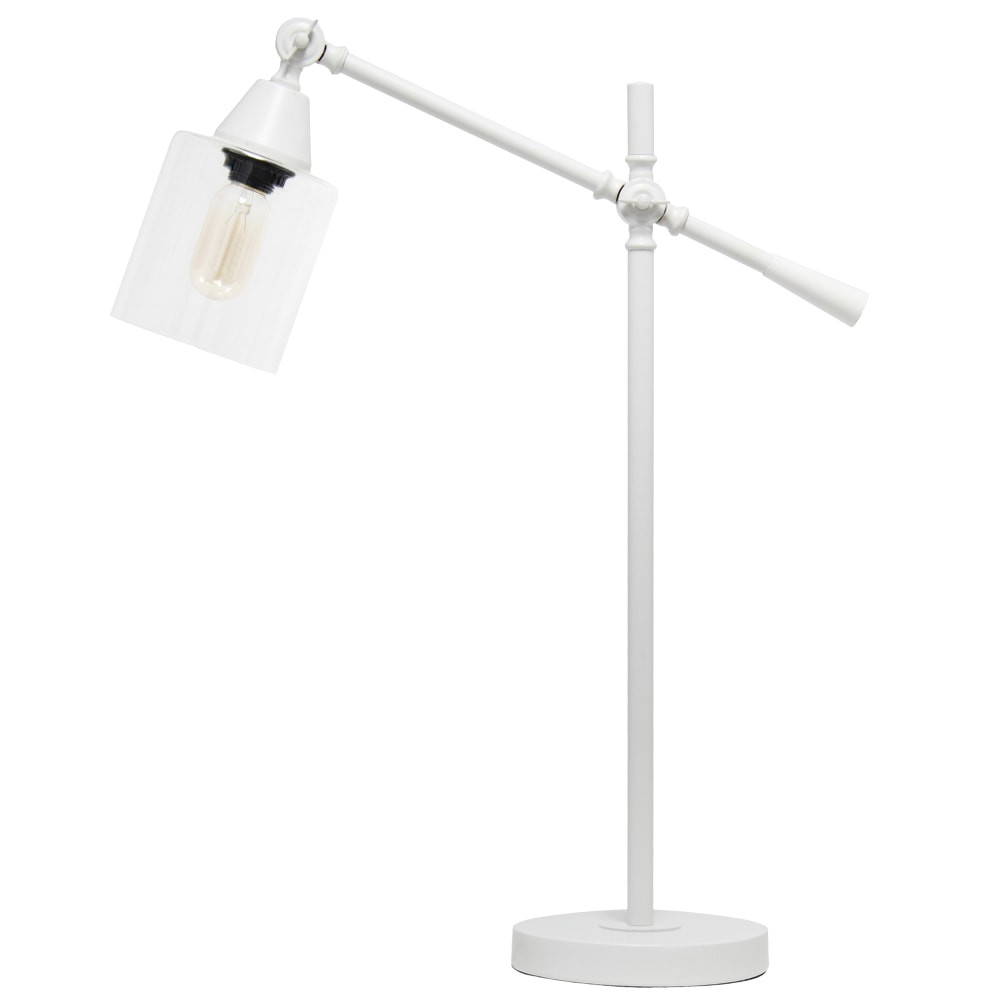 ALL THE RAGES INC Lalia Home LHD-2001-WH  Vertically Adjustable Desk Lamp, 28inH, Clear Shade/White Base