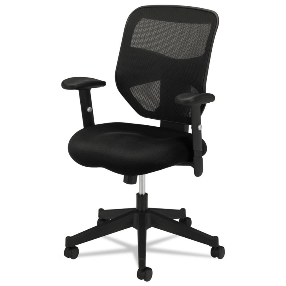 HON COMPANY VL531MM10 VL531 Mesh High-Back Task Chair with Adjustable Arms, Supports Up to 250 lb, 18" to 22" Seat Height, Black