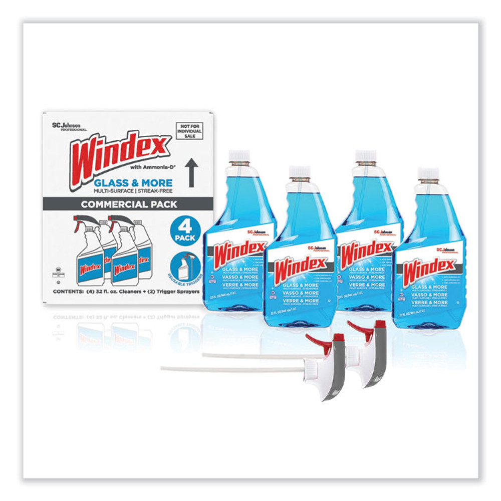 SC JOHNSON Windex® 327171 Original Glass Cleaner, Fresh Scent, 32 oz Spray Bottle, 4/Carton