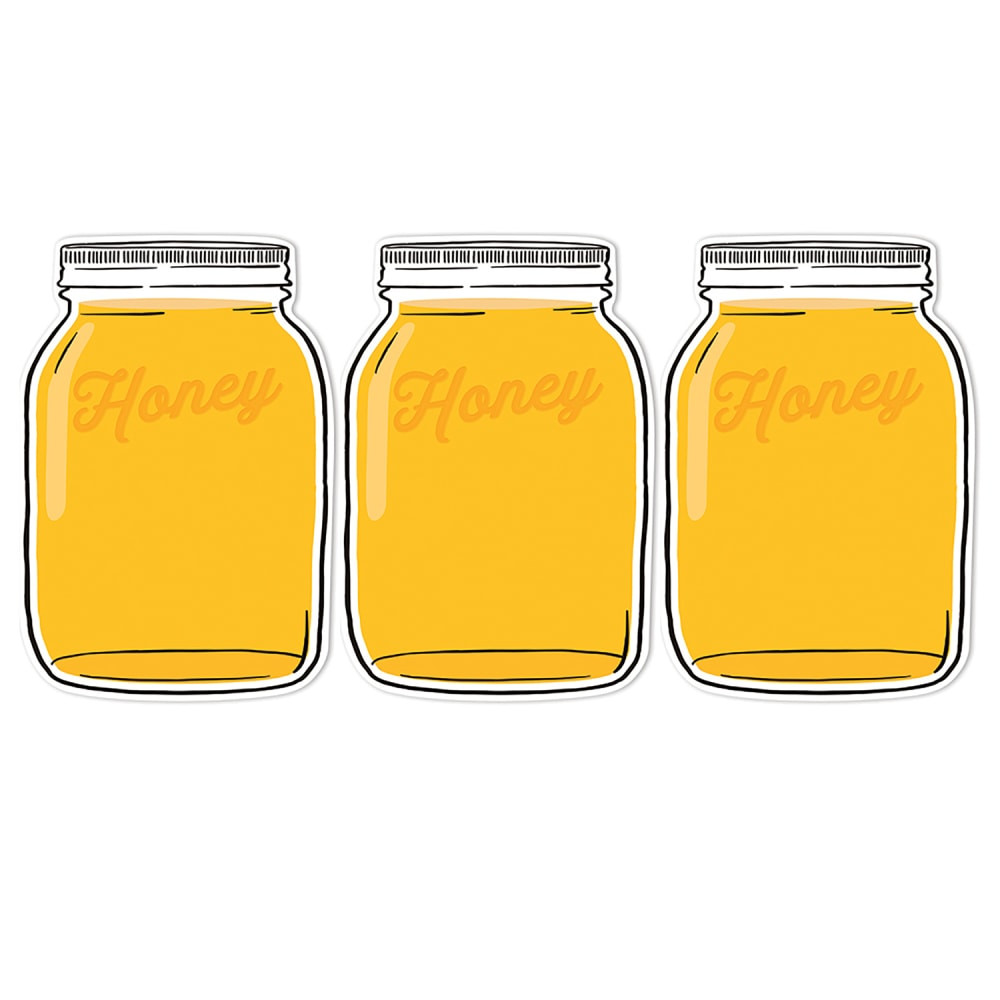 EDUCATORS RESOURCE Eureka EU-841570-3  Paper Cut-Outs, The Hive Mason Jar, 36 Cut-Outs Per Pack, Set Of 3 Packs