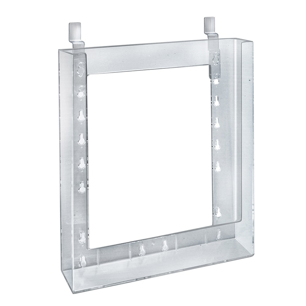 AZAR DISPLAYS 252345  Styrene Letter-Size Brochure Holders, Slatwall, 11 1/4inH x 9 1/8inW x 1 1/4inD, Clear, Pack Of 10