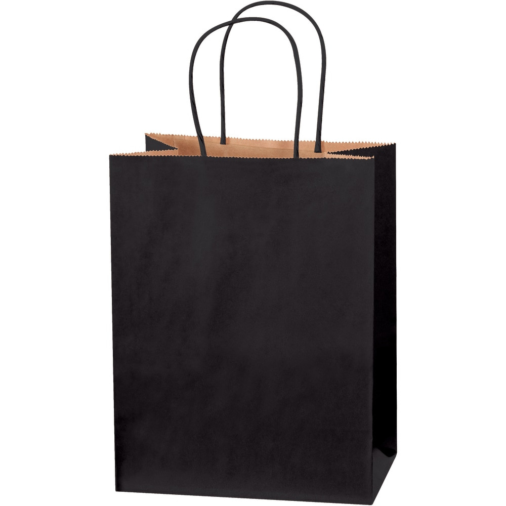 B O X MANAGEMENT, INC. BGS103BL Partners Brand Tinted Shopping Bags, 10 1/4inH x 8inW x 4 1/2inD, Black, Case Of 250