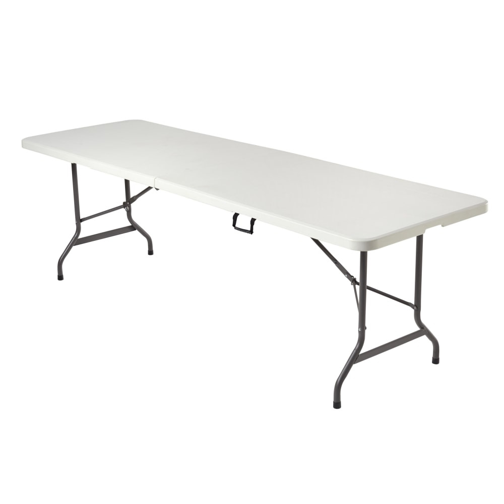 OFFICE DEPOT ICE81888 Realspace Molded Plastic Top Folding Table, 29inH x 96inW x 30inD, Platinum