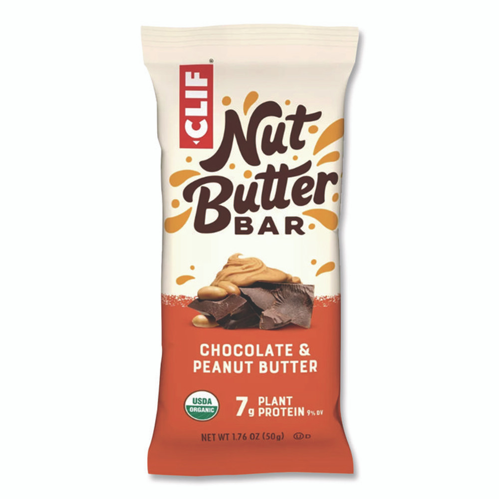 CLIF BAR & COMPANY CCC56801 Nut Butter Filled Energy Bar, Chocolate Peanut Butter, 1.76 oz Bar, 12 Bars/Box