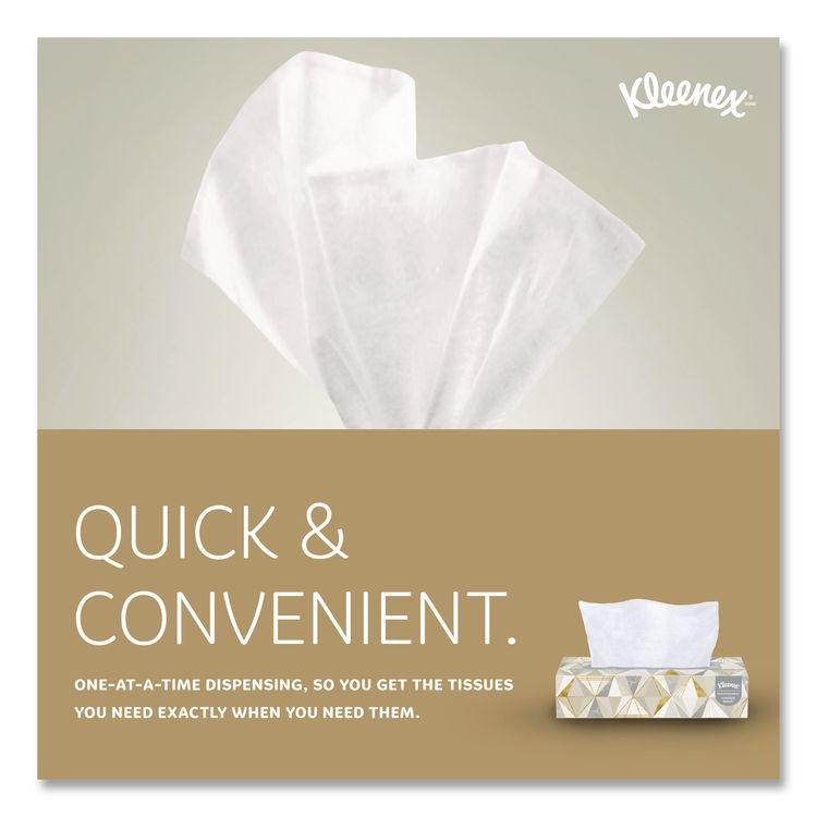 KIMBERLY-CLARK PROFESSIONAL Kleenex® 21606CT White Facial Tissue for Business, Pop-Up Box, 2-Ply, 125 Sheets/Box, 48 Boxes/Carton