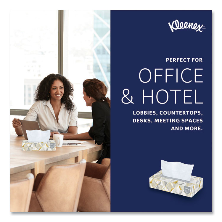KIMBERLY-CLARK PROFESSIONAL Kleenex® 21606CT White Facial Tissue for Business, Pop-Up Box, 2-Ply, 125 Sheets/Box, 48 Boxes/Carton