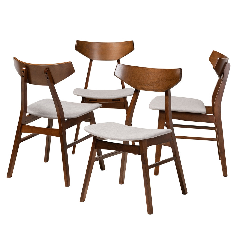 WHOLESALE INTERIORS, INC. Baxton Studio 2721-10812  Danica Dining Chairs, Light Gray/Walnut Brown, Set Of 4 Chairs