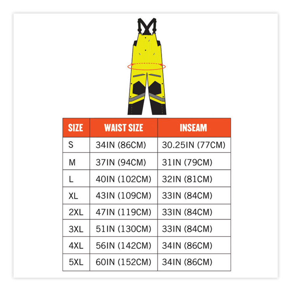 TENACIOUS HOLDINGS, INC. ergodyne® 25529 GloWear 8928 Class E Hi-Vis Insulated Bibs, 5X-Large, Lime