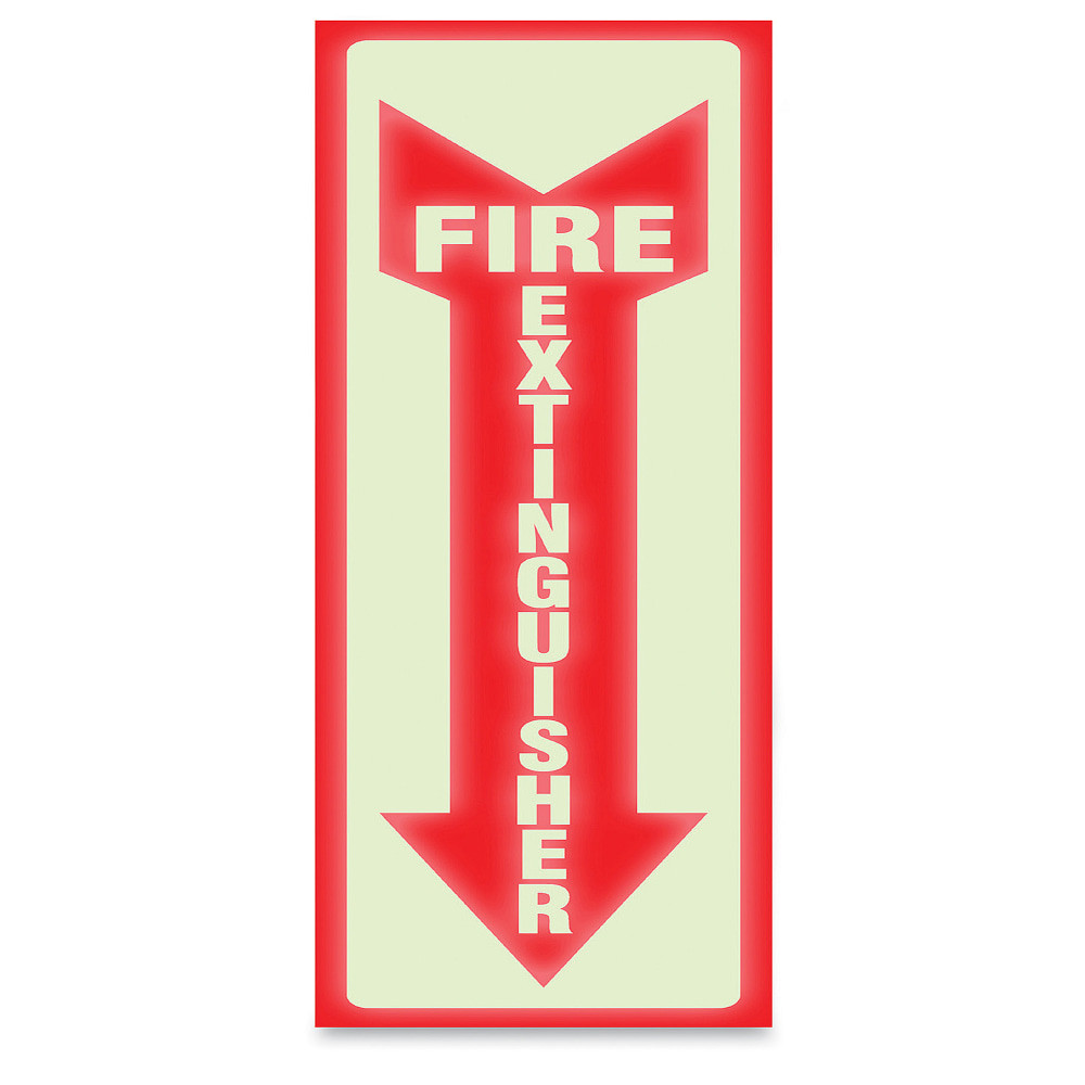 U.S. STAMP & SIGN U.S. Stamp &amp; Sign 4793 U.S. Stamp & Sign Glow-In-The-Dark Sign, "Fire Extinguisher", 13inH x 4inW