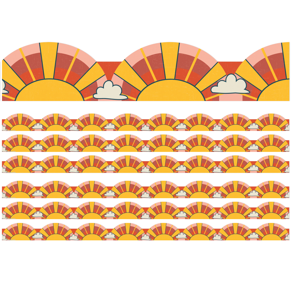 EDUCATORS RESOURCE Eureka EU-845669-6  School Deco Trim, Adventurer Sunrise, 37' Per Pack, Set Of 6 Packs