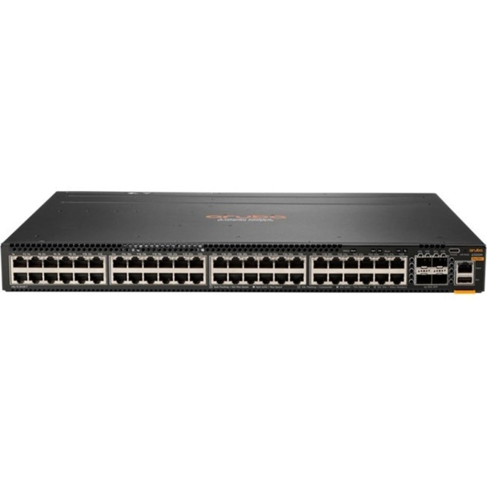 HP INC. Aruba JL762A#ABA  6300M 48-port 1GbE and 4-port SFP56 Power-to-Port 2 Fan Trays 1 PSU Bundle