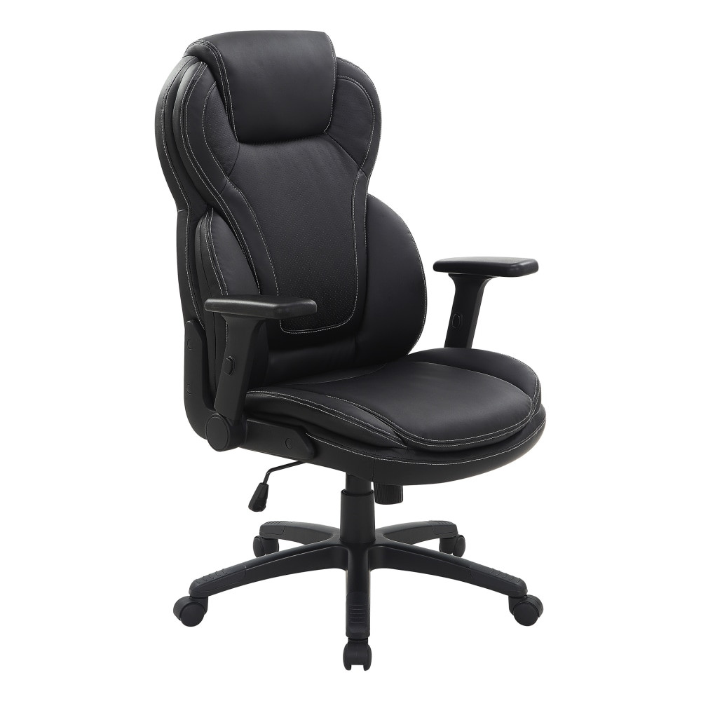 OFFICE STAR PRODUCTS EC91150-EC3 Office Star Ergonomic Leather High-Back Executive Office Chair, Black