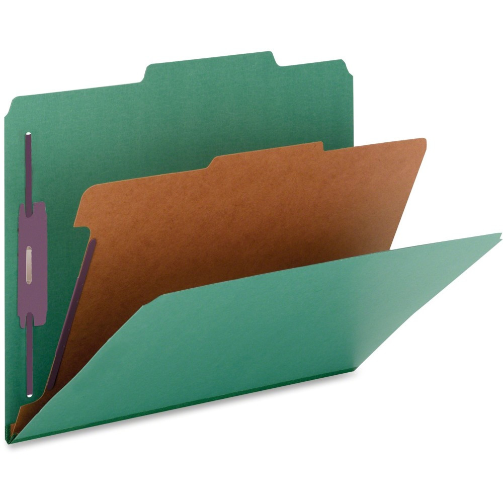 SP RICHARDS Nature Saver SP17222  1-Divider Color Classification Folders, Legal Size, Green, Box Of 10