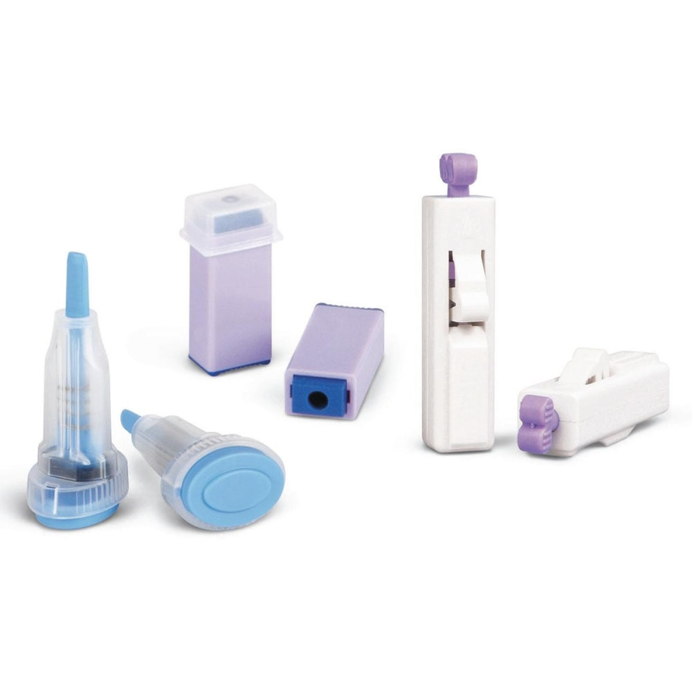 MEDLINE MPHST28Z  Safety Lancets, 28 Gauge x 1.8mm, Blue/White, Case Of 200