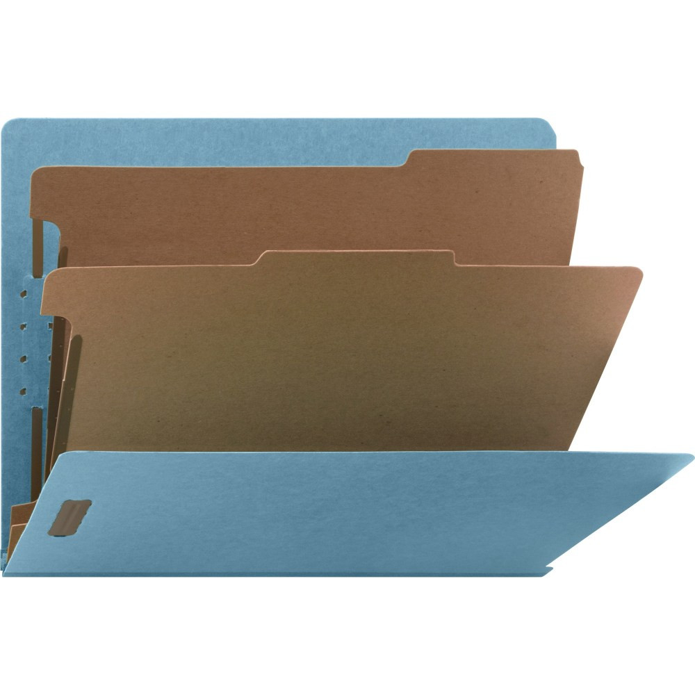 SP RICHARDS Nature Saver SP17371  Letter  Classification Folder - 8 1/2in x 11in - End Tab Location - 2 Divider(s) - Blue - - 10 / Box