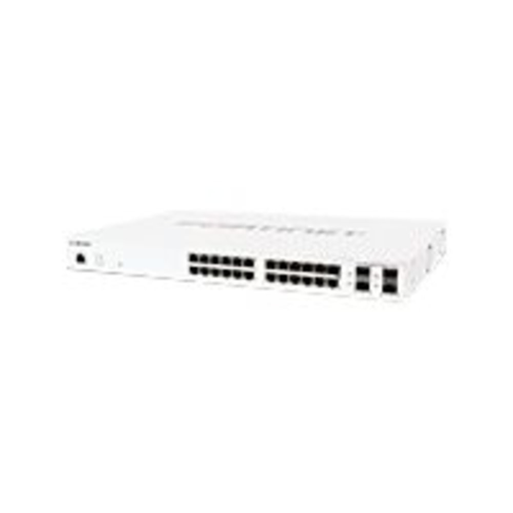 GEORGIA PEACH PRODUCTS, INC. Fortinet FS-124E-POE  FortiSwitch 124E-POE - Switch - managed - 24 x 10/100/1000 + 4 x Gigabit SFP + 12 x 10/100/1000 (PoE) - rack-mountable - PoE (185 W)