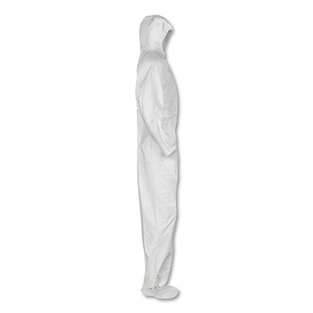 SMITH AND WESSON KleenGuard™ 49125 A20 Elastic Back and Ankle Hood and Boot Coveralls, 2X-Large, White, 24/Carton