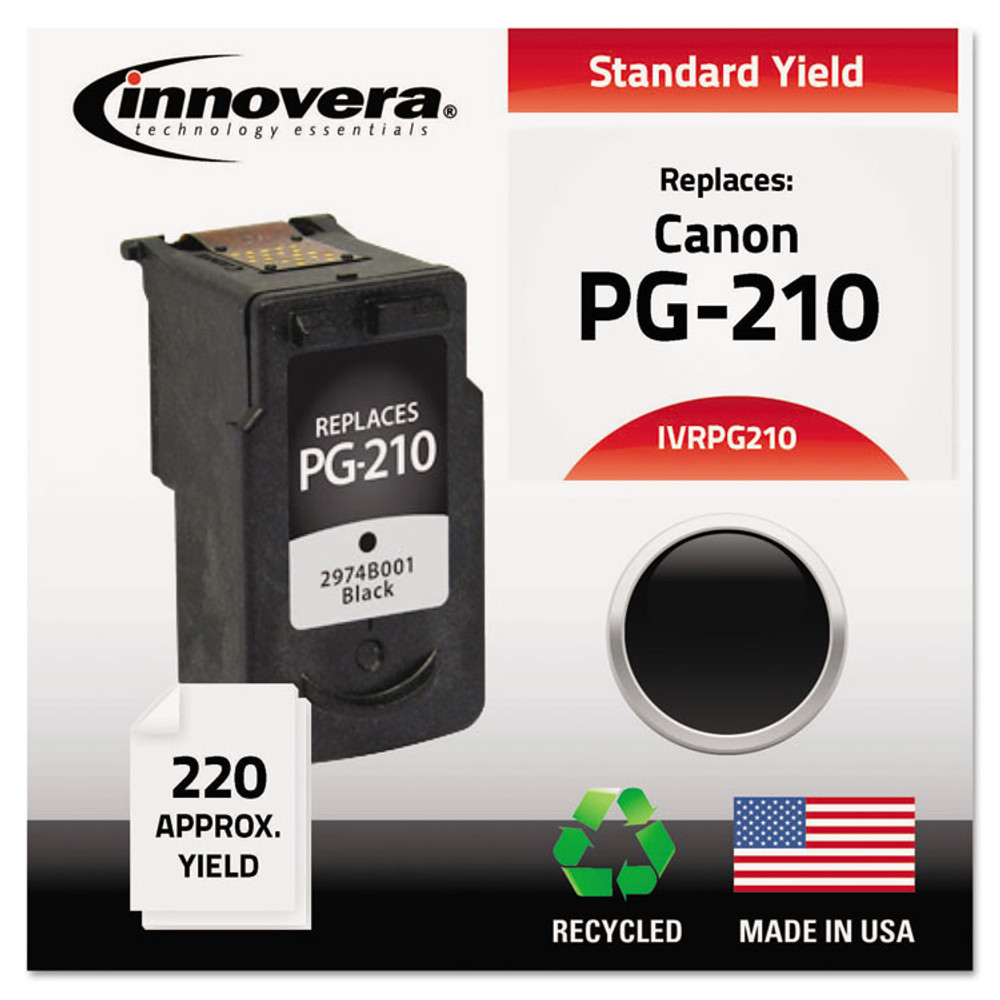 INNOVERA PG210 Remanufactured Black Ink, Replacement for PG-210 (2974B001), 220 Page-Yield