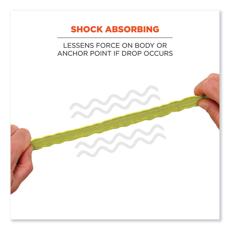 TENACIOUS HOLDINGS, INC. ergodyne® 19003 Squids 3100 Lanyard with Aluminum Carabiner + Cinch-Loop, 10 lb Max Working Capacity, 35" to 45" Long, Lime