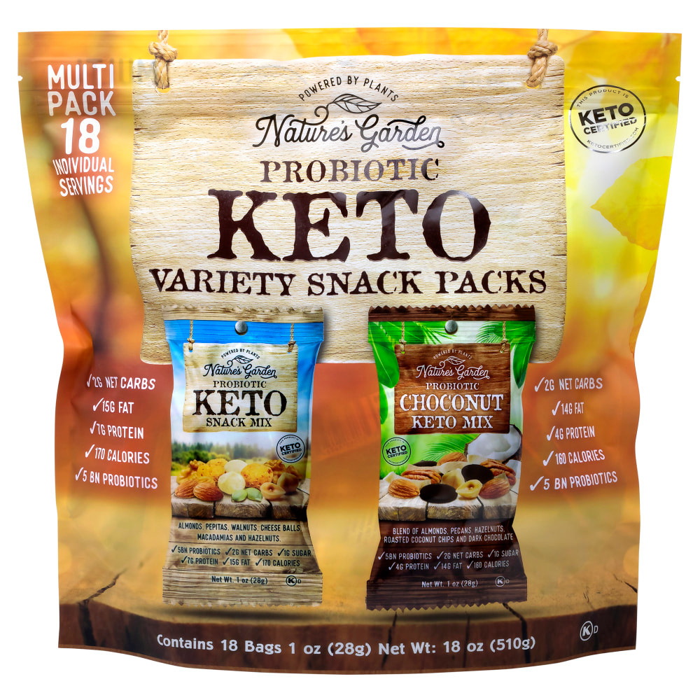 CIBO VITA INC Nature's Garden 8901 Natures Garden Keto Variety Snack Packs, 1 Oz, Pack Of 18 Bags